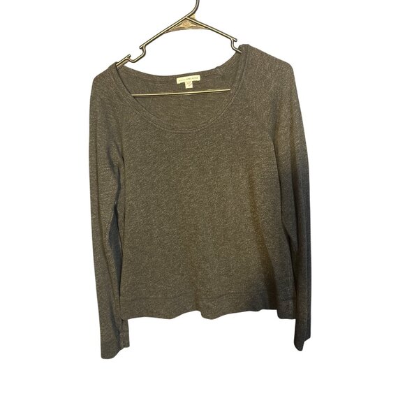 James Perse Womens Standard Long-Sleeve Lightweight Top Size M Black/Gray Cotton - Picture 1 of 5